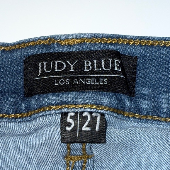 Judy Blue Straight Leg Distressed Jeans Size 5/27 Wash Ripped Denim Streetwear - Picture 6 of 14